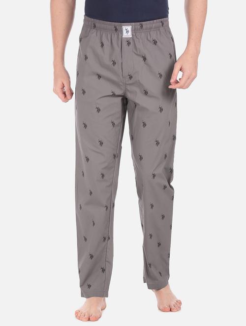 grey printed track pant - 18198387 - Very Small Image - 1
