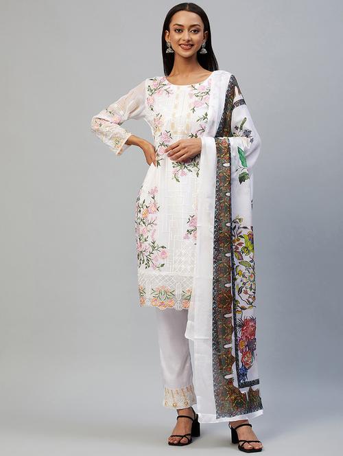 embroidered unstitched suit set - 18198820 - Very Small Image - 1