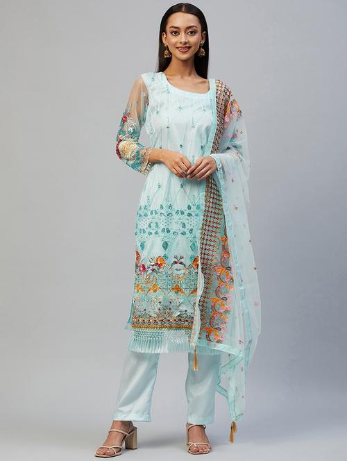 embroidered unstitched suit set - 18198825 - Very Small Image - 1