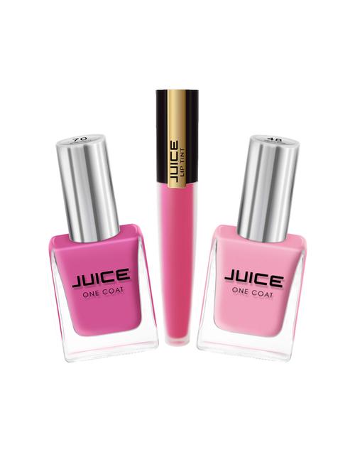 juice nail paints (hello pink - 48 spontaneity - 70) & liptint (madison - m86) pack of 3 - 18198854 - Very Small Image - 1