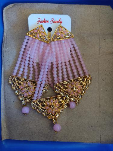 ladies bone earrings pink color - 18199274 - Very Small Image - 1