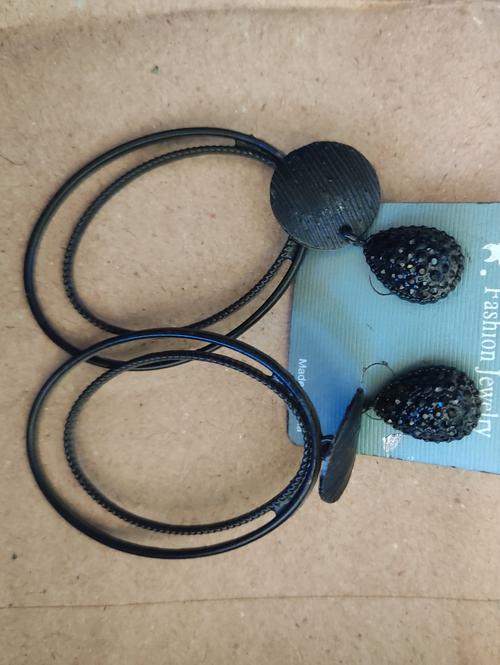 ladies earrings metal blue color - 18199322 - Very Small Image - 1