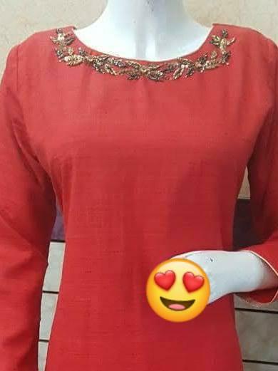 khadhi kurta with hand work embroidery - 18199540 - Very Small Image - 1