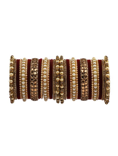 rijoli heavy rich pearl stone work antique stylish bangle set - 18199619 - Very Small Image - 1