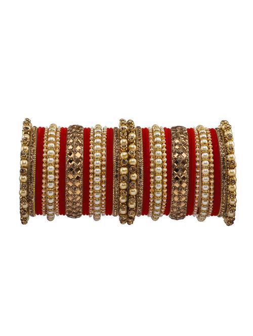 rijoli heavy rich pearl stone work antique stylish bangle set - 18199628 - Very Small Image - 1