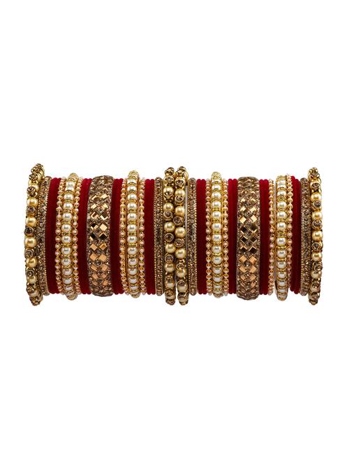 rijoli heavy rich pearl stone work antique stylish bangle set - 18199631 - Very Small Image - 1