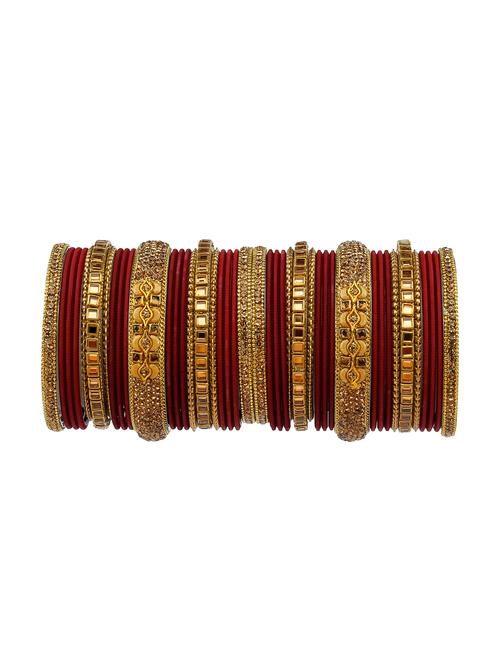 rijoli heavy rich pearl stone work antique stylish bangle set - 18199698 - Very Small Image - 1