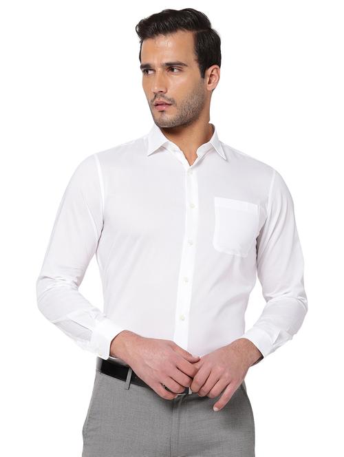 white solid casual shirt - 18200072 - Very Small Image - 1