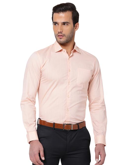 orange solid casual shirt - 18200079 - Very Small Image - 1