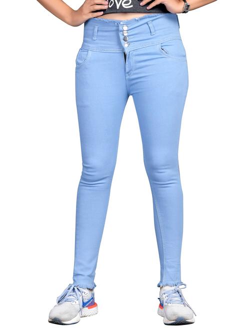 light blue solid slim fit jean - 18200685 - Very Small Image - 1