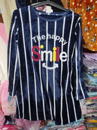 ladies woolen night wear set blue - 18200781 - Very Small Image - 1