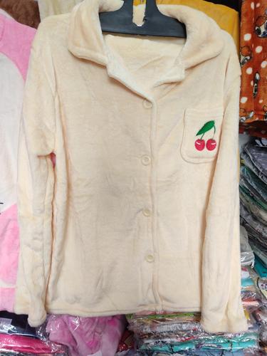 ladies woolen night wear set yellow - 18200810 - Very Small Image - 1