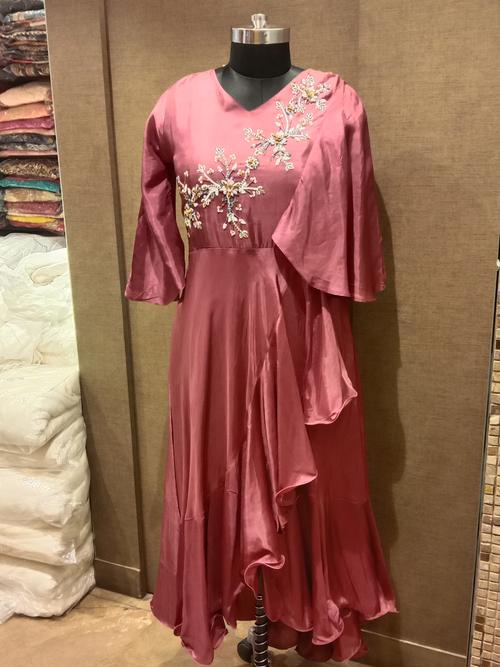 ladies gown tail cut design fabric - 18200902 - Very Small Image - 1