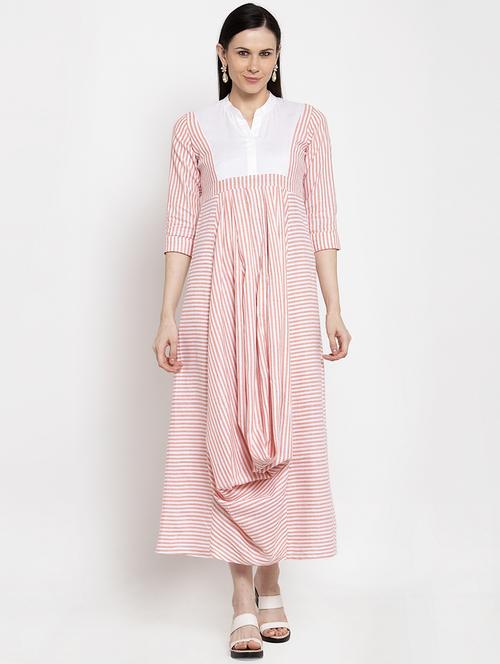 pink stripe a-line dress - 18201062 - Very Small Image - 1