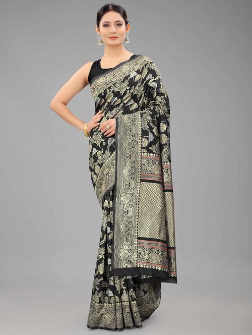 zari work banarasi saree with blouse - 18201314 - Very Small Image - 1