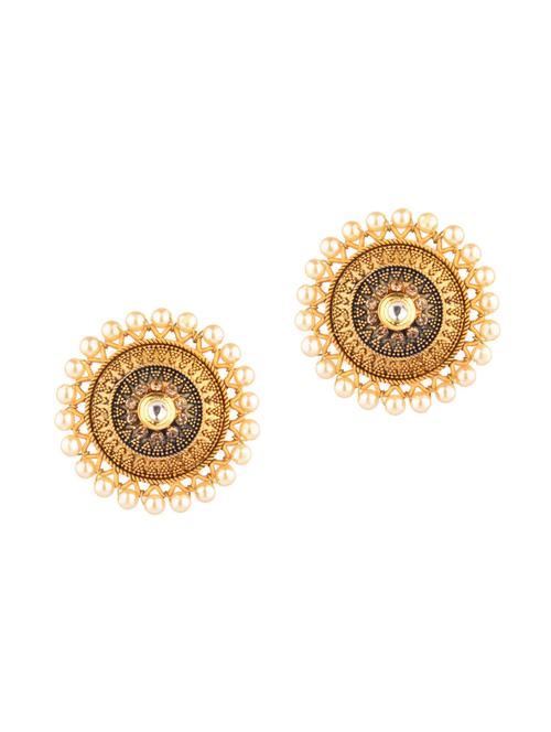 gold metal studs earring - 18201391 - Very Small Image - 1