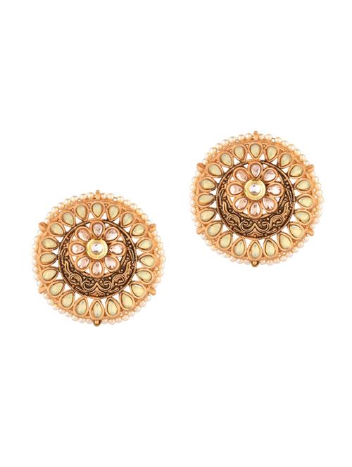 green metal studs earring - 18201396 - Very Small Image - 1