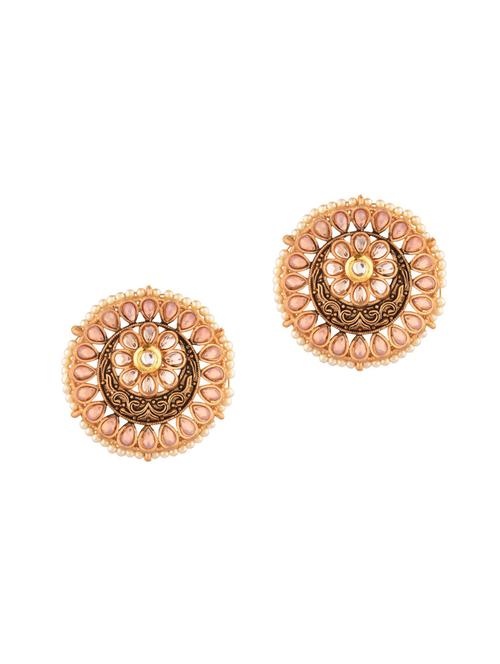 brown metal studs earring - 18201400 - Very Small Image - 1