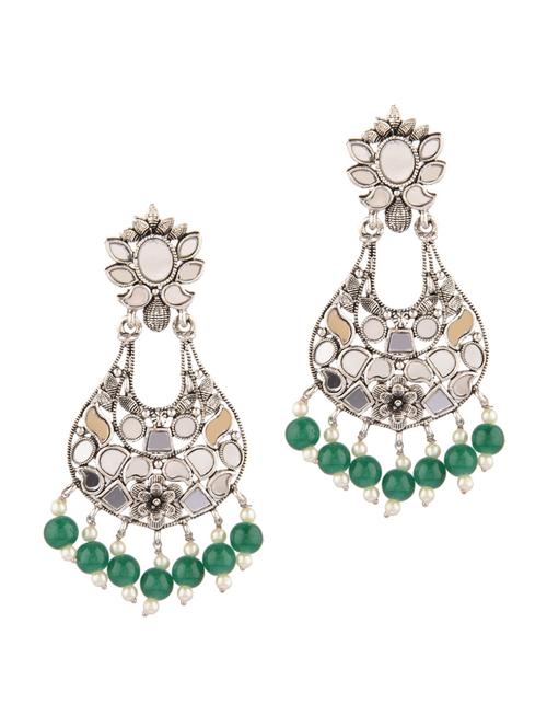 green metal chandellier earring - 18201470 - Very Small Image - 1