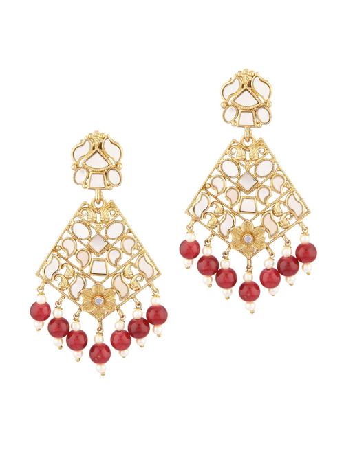 red metal chandellier earring - 18201493 - Very Small Image - 1