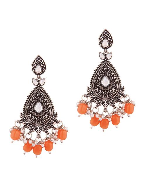 orange metal chandellier earring - 18201513 - Very Small Image - 1