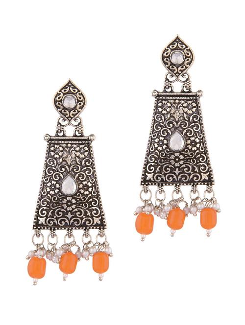 orange metal chandellier earring - 18201535 - Very Small Image - 1
