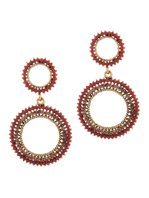 red metal chandellier earring - 18201556 - Very Small Image - 1