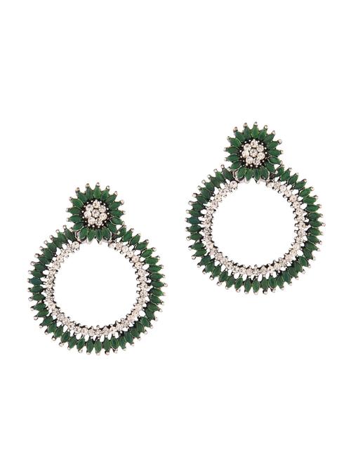 green metal chandellier earring - 18201620 - Very Small Image - 1