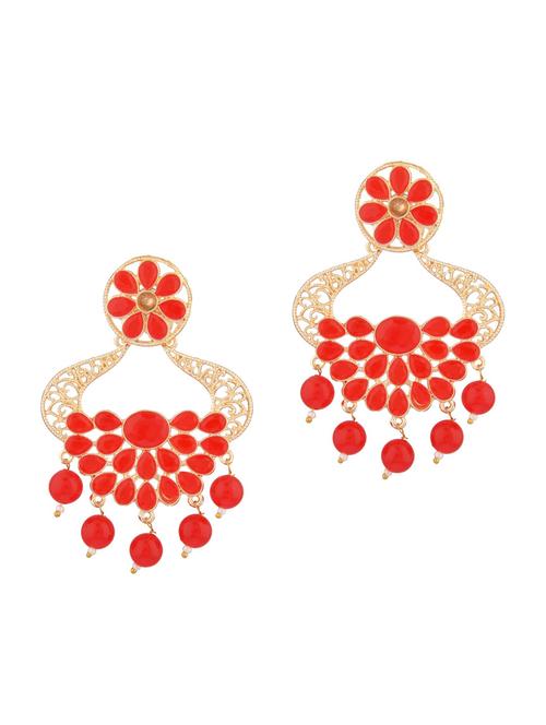 red metal chandellier earring - 18201682 - Very Small Image - 1