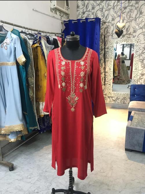 ladies cotton paint & shirt red - 18201968 - Very Small Image - 1