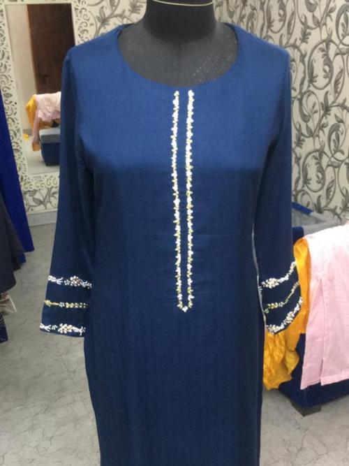 ladies cotton paint & shirt blue - 18201978 - Very Small Image - 1