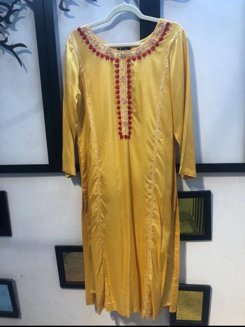 ladies cotton paint & shirt yellow - 18201998 - Very Small Image - 1