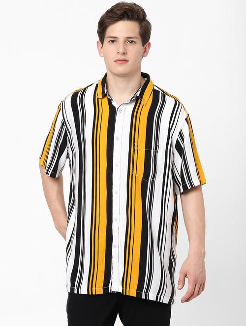 yellow striped casual shirt - 18202021 - Very Small Image - 1