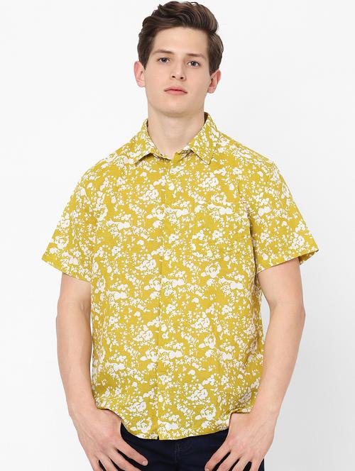 yellow printed casual shirt - 18202064 - Very Small Image - 1