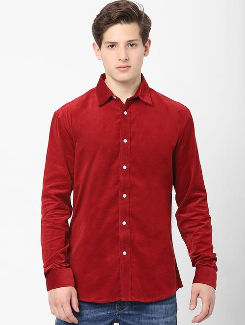 red solid casual shirt - 18202067 - Very Small Image - 1