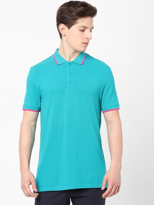 turquoise blue solid t-shirt - 18202114 - Very Small Image - 1