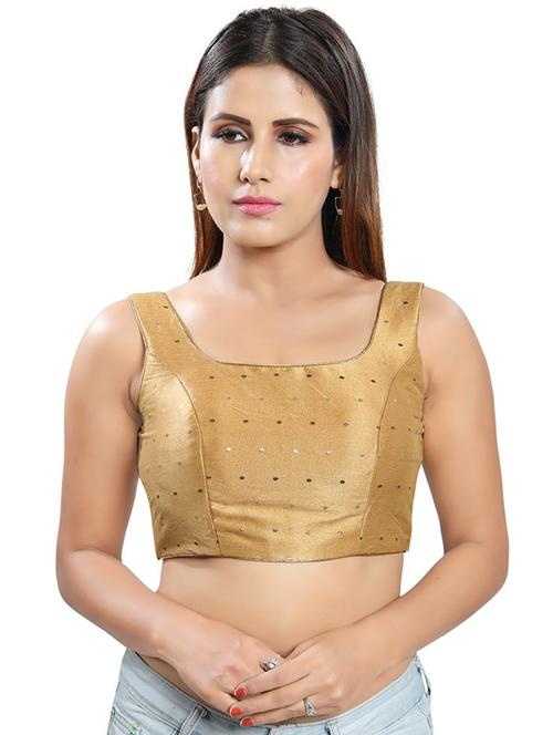 gold art silk printed blouse - 18202310 - Very Small Image - 1