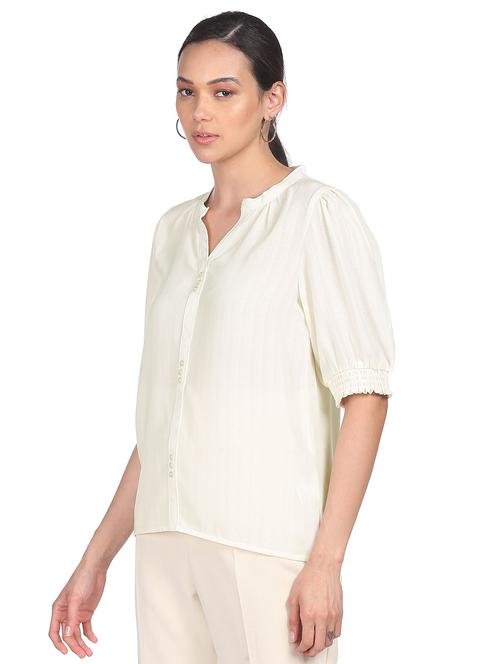 women's straight mandarin neck top - 18202465 - Very Small Image - 1