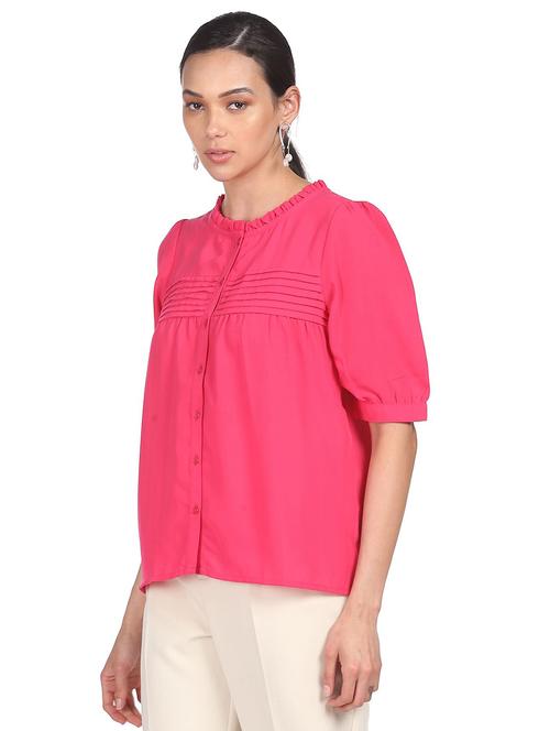 women's straight round neck top - 18202468 - Very Small Image - 1