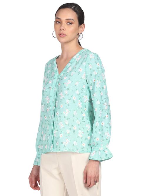 v-neck printed top - 18202513 - Very Small Image - 1