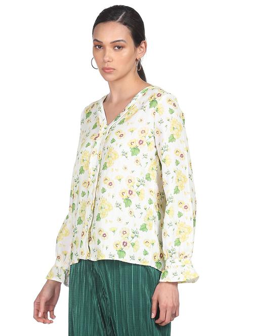 v-neck floral top - 18202516 - Very Small Image - 1