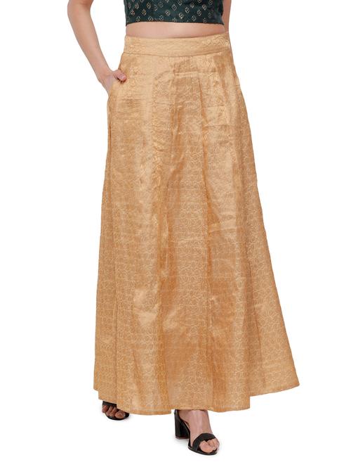 gold solid long skirt - 18203271 - Very Small Image - 1