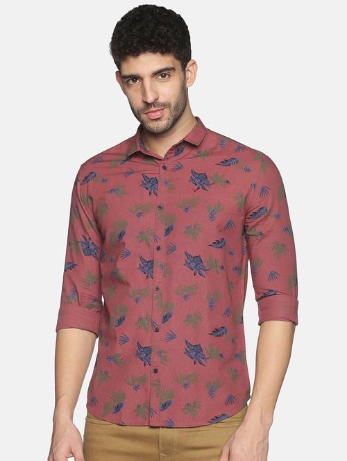 mauve printed casual shirt - 18203364 - Very Small Image - 1