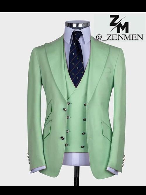 men's 3 pcs suit fabric polyester - 18203602 - Very Small Image - 1