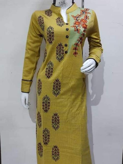 ladies woollen kurti yellow color - 18203813 - Very Small Image - 1