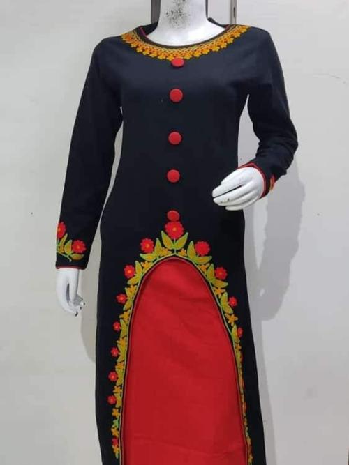 ladies woollen kurti black color - 18203820 - Very Small Image - 1