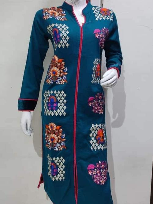 ladies woollen kurti blue color - 18203825 - Very Small Image - 1