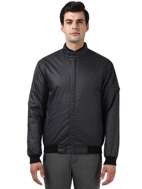 blue solid casual jacket - 18203946 - Very Small Image - 1