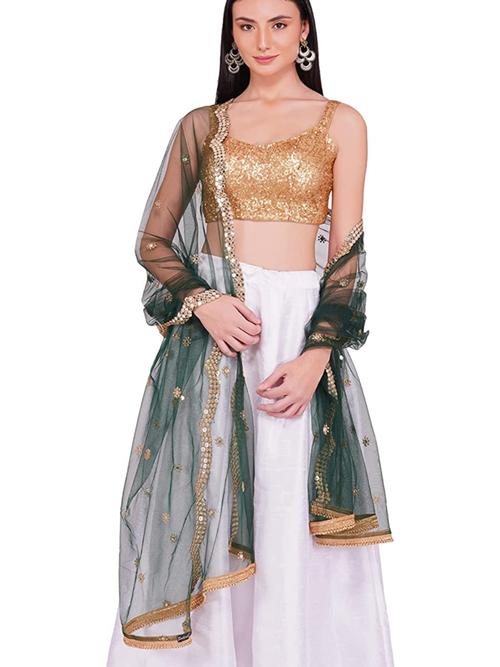 net dupatta embroidered dupatta 2.5 length - 18204181 - Very Small Image - 1