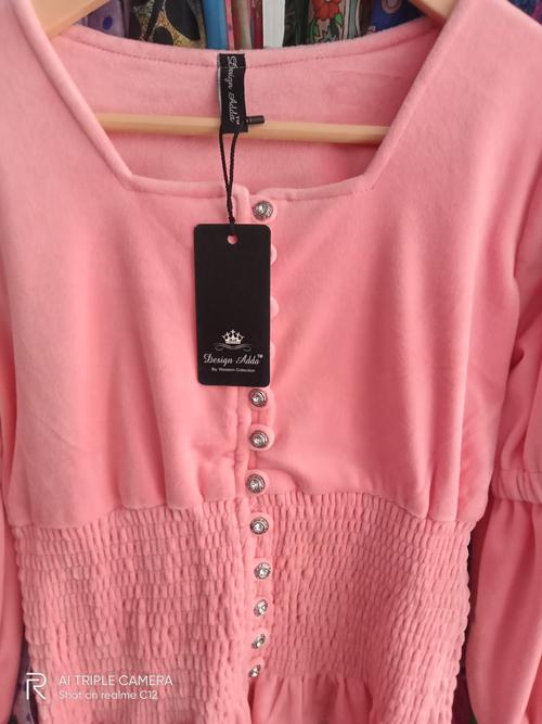 velvet material upper wear top - 18204259 - Very Small Image - 1